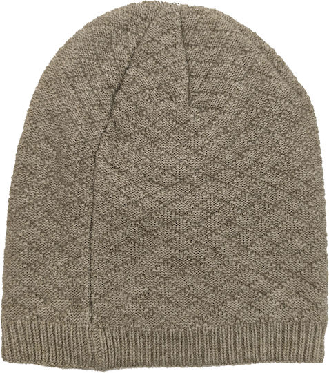Beanie Unisex Σκούφος Πλεκτός σε Μπεζ χρώμα