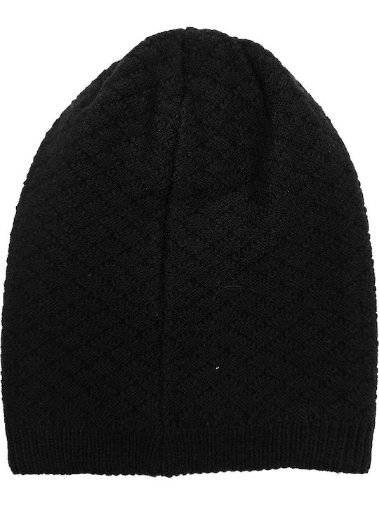 Beanie Unisex Σκούφος Πλεκτός σε Μαύρο χρώμα