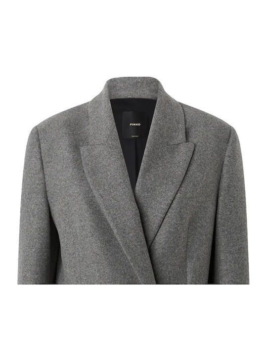 Pinko Giacca Женски Кръстосано Сако Grigio Corvo