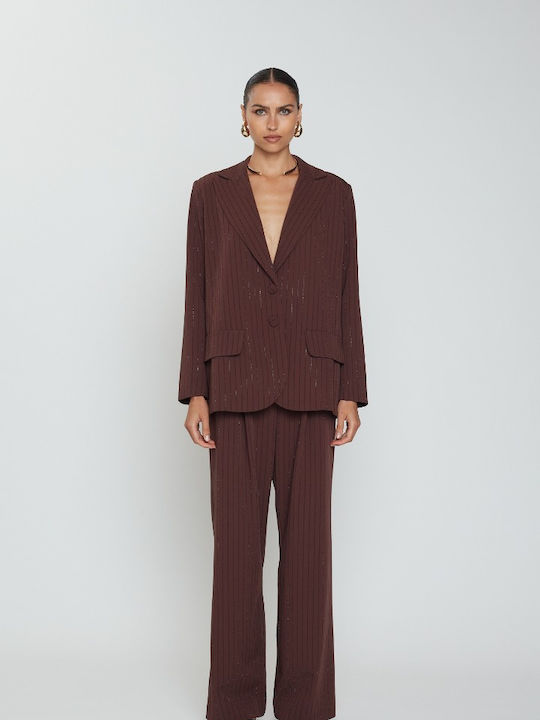 Mix & Match Showroom Women's Crepe Blazer Bordeaux