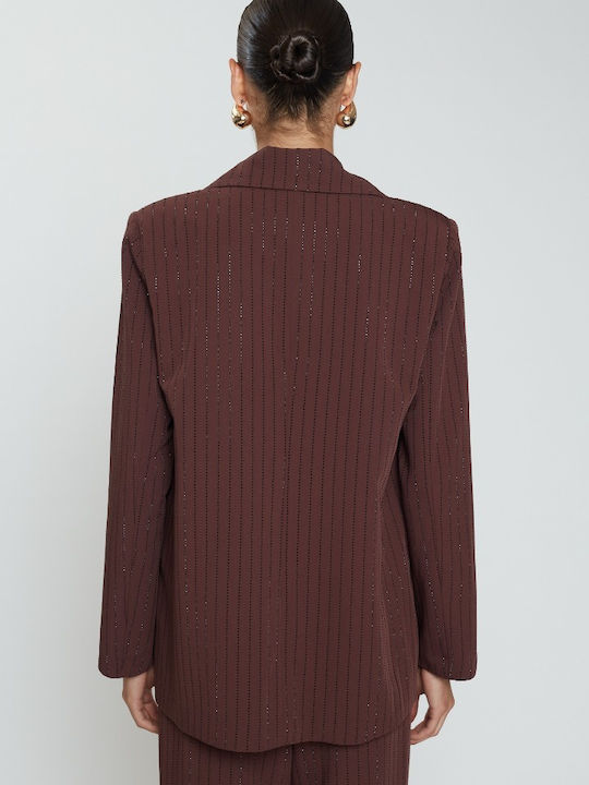 Mix & Match Showroom Women's Crepe Blazer Bordeaux