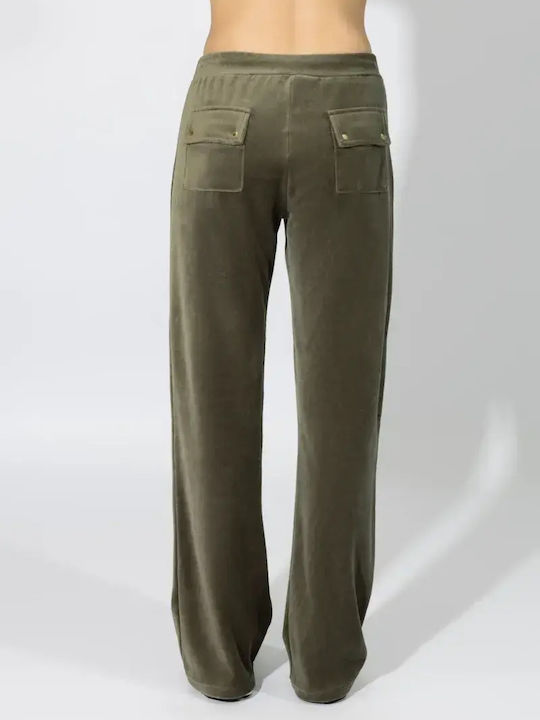 Sweatpants Set Velvet Khaki