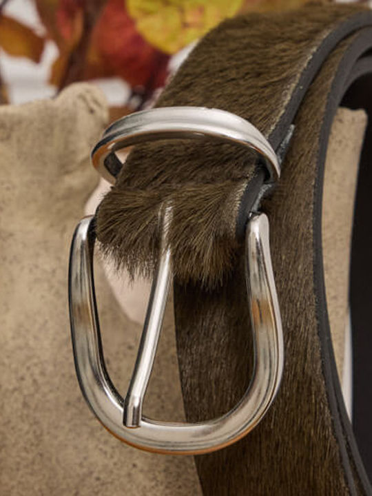 Leather Women's Belt Khaki