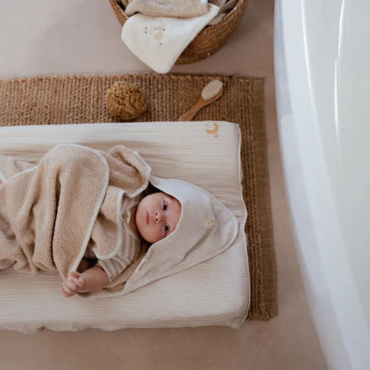 Little Dutch Baby Hooded Bath Towel Baby Bunny Beige 75x75cm