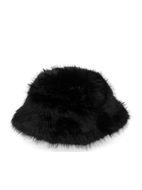 Gift-Me Pălărie Bucket Din Blană Neagră Pentru Femei