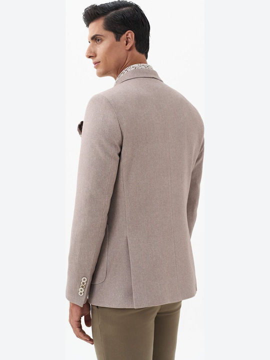 Sacou bărbați cu croială strâmtă Beige