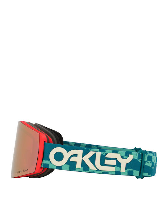 Oakley Fall Line M Mască de Schi și Snowboard pentru Adulți, Roz, cu Lentilă Polarizată Roz