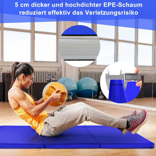 Costway Foldable Pilates Exercise Mat Blue
