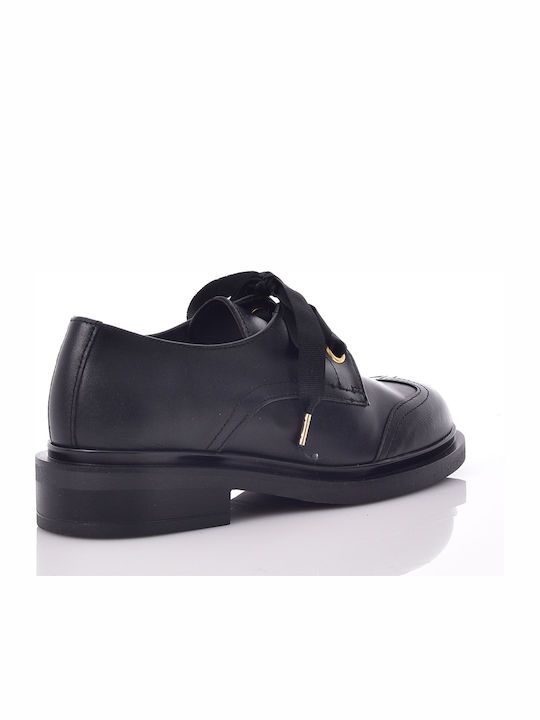 Leder Damen Oxfords in Schwarz Farbe
