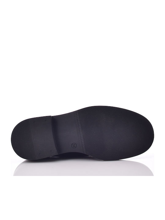 Leder Damen Oxfords in Schwarz Farbe