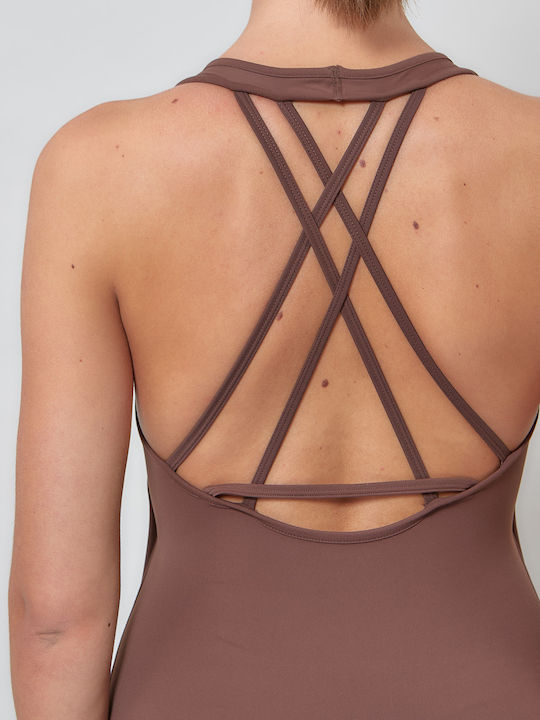 Damen Einteiler Anzug Brown