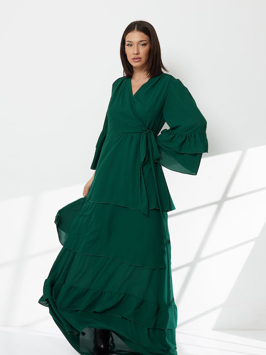 Summer Maxi Dress for Wedding / Christening Green
