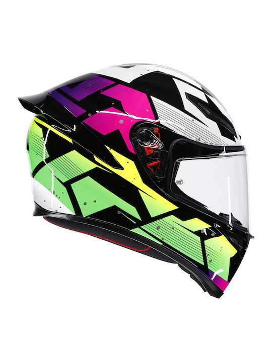 AGV K1 S Punkpulse Black/Purple/Lime Motorcycle Helmet Full Face ECE 22.06 1500gr
