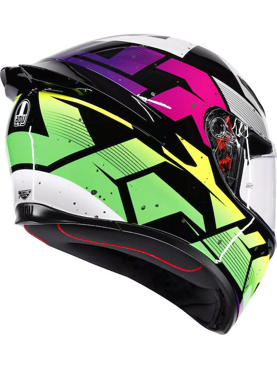 AGV K1 S Punkpulse Black/Purple/Lime Motorcycle Helmet Full Face ECE 22.06 1500gr