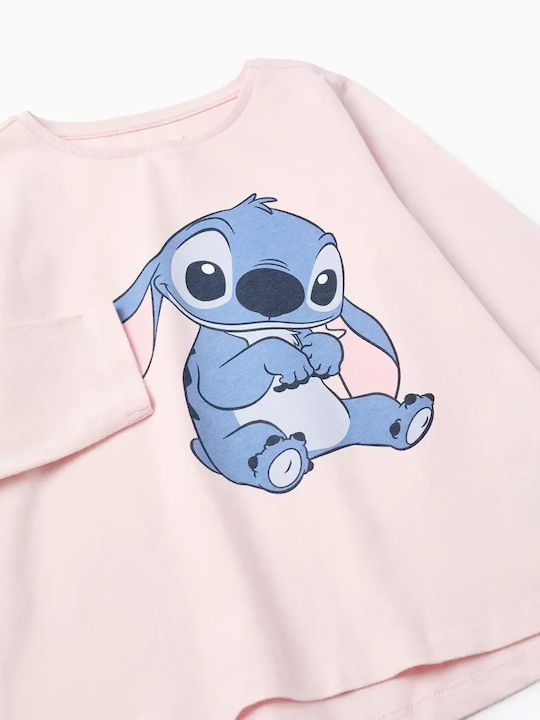 Kinderhemd Langarm Rosa Stitch