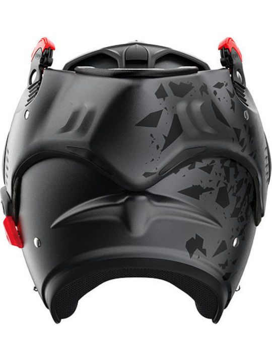 Roof Boxer Alpha Metal Graphite Motorcycle Helmet Flip-Up ECE 22.06 with Sunvisor
