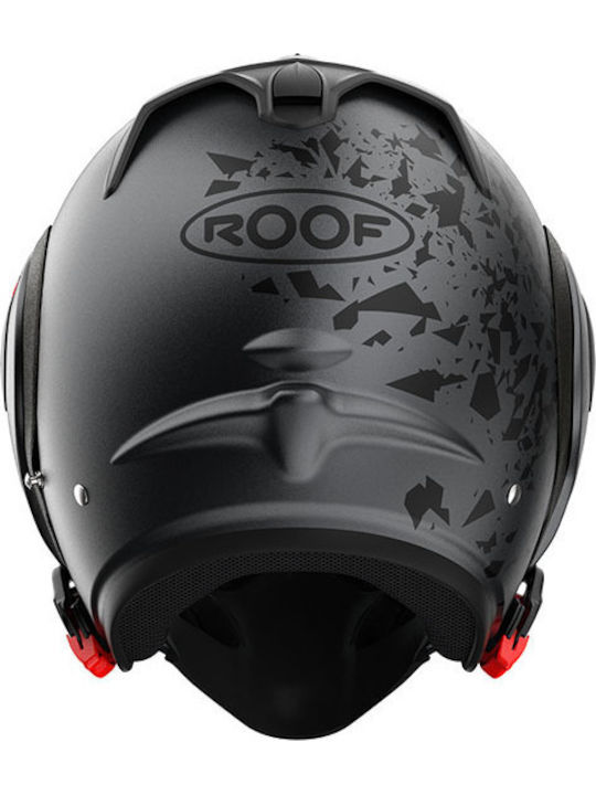 Roof Boxer Alpha Metal Graphite Motorcycle Helmet Flip-Up ECE 22.06 with Sunvisor