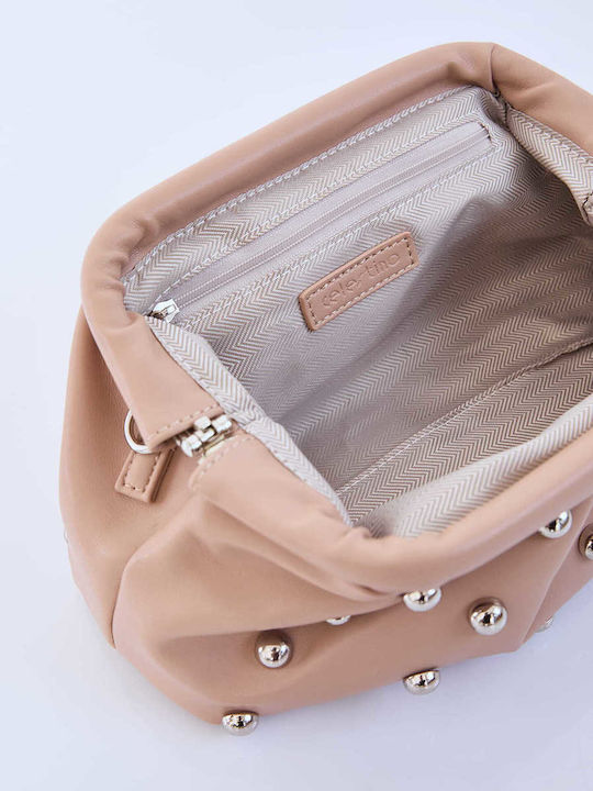 Celestino Γυναικεία Τσάντα Clutch Δερματίνη Τρουκς Μπεζ