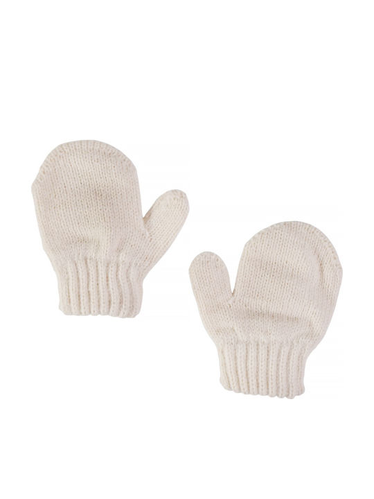 Kids Beanie Set with Scarf & Gloves Knitted Beige