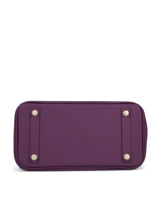 Leder Damen Tote Tasche Lila