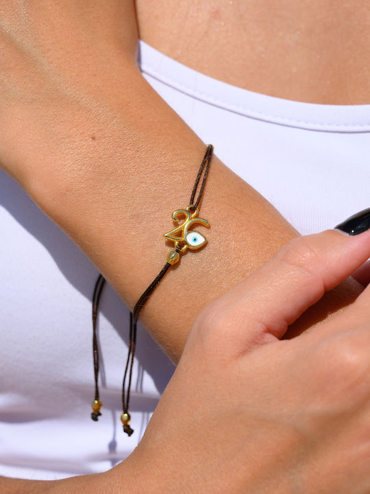 Philio Women's Bracelet Lucky Charm with design Eye Gold Plated