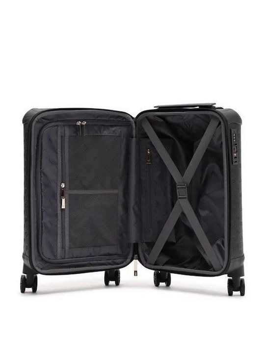 Guess Cabin Hard Black Suitcase With 4 Wheels Height 47cm