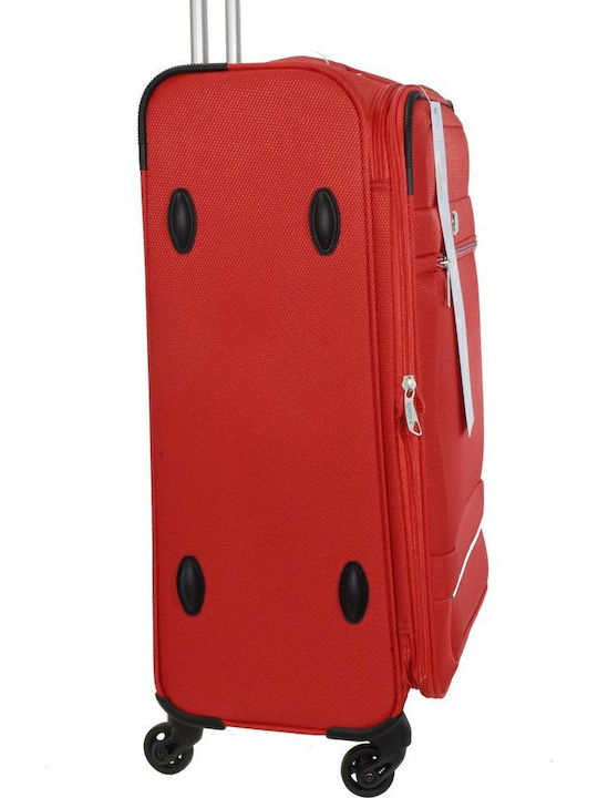 Dielle Großer Reisekoffer Weichschalen Red mit 4 Räder Höhe 77cm