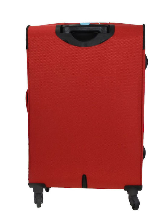 Dielle Großer Reisekoffer Weichschalen Red mit 4 Räder Höhe 77cm