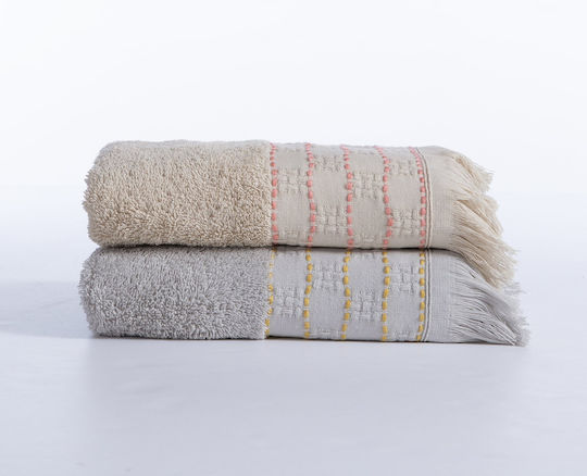 Nef-Nef Homeware Handtuch Quantro 30x50εκ. Beige Gewicht 500gr/m²