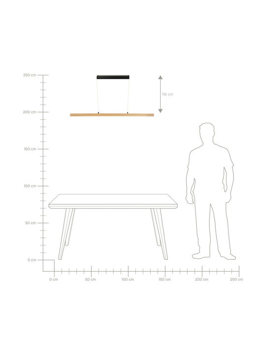 Beliani Hängelampe Braun LED