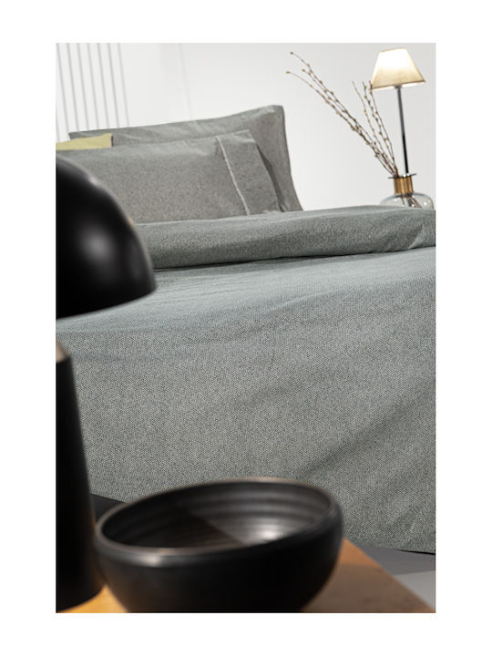 Guy Laroche Avanti Σετ Σεντόνια King Size Φανελένια 270x265εκ. Μπλε Γκρι (4τμχ)