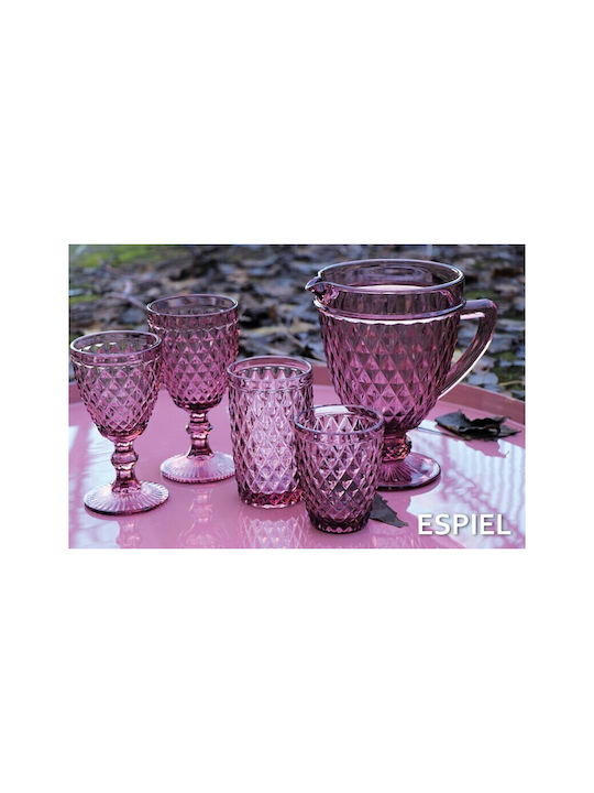 Espiel Set Gläser Wasser aus Glas in Lila Farbe Mit Stiel 4Stück