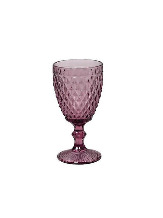 Espiel Set Gläser Wasser aus Glas in Lila Farbe Mit Stiel 4Stück