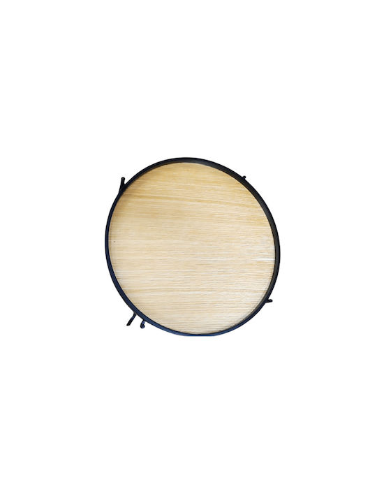 Round Side Table Disk Wooden Black 53x53x42 cm