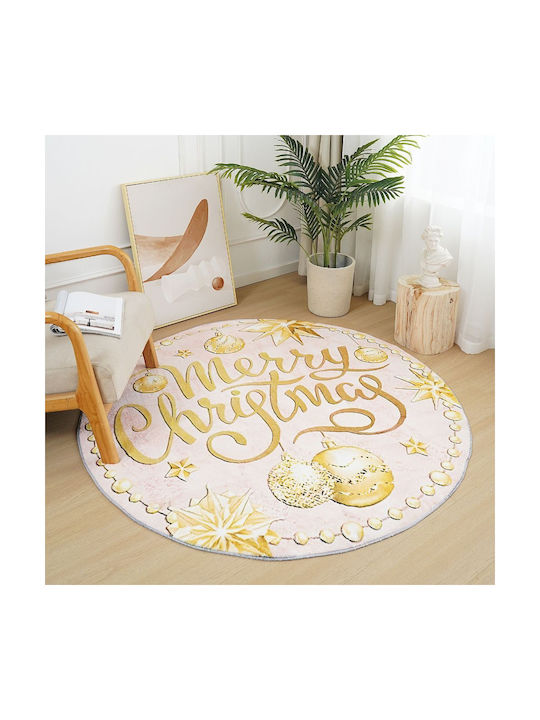 Χριστουγεννιάτικο Χαλί “merry Christmas" Imitation Cashmere 100x100cm Ry10-100