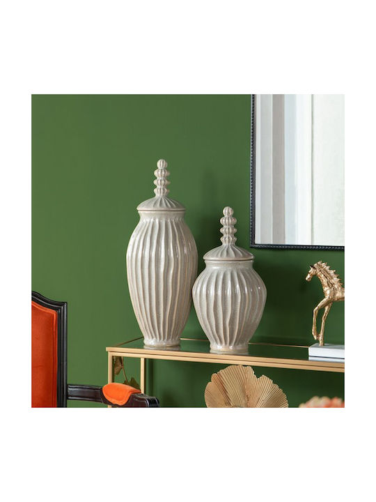 Artekko Vază Decorativă Ceramică Akali Bej 25.5x25.5x65cm 1buc