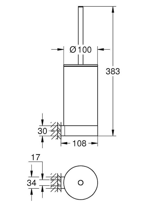 Grohe Selection 41076DC0 Metallisch Badezimmer Toilettenbürste Supersteel
