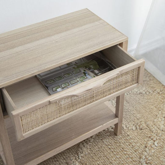 Nachttisch Holz Beige 55x30x55cm