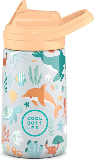 Cool Bottles Kids Water Bottle Thermos Silicone Kiddies Underwater World 350ml