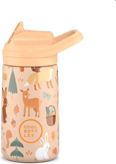 Cool Bottles Sticlă Pentru Copii Din Silicon Termos Kiddies Woodland Buddies 350ml