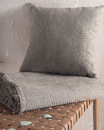 Rythmos Dekorativer Kissenbezug Yard aus 100% Baumwolle Braune 40x40cm