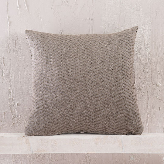 Rythmos Dekorativer Kissenbezug Yard aus 100% Baumwolle Braune 40x40cm