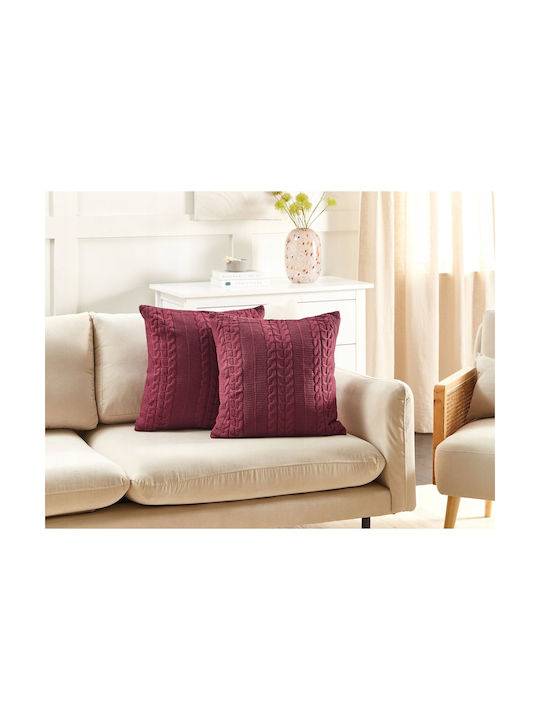 Beliani Perna de Canapea Cadetia Burgundy 45x45 cm
