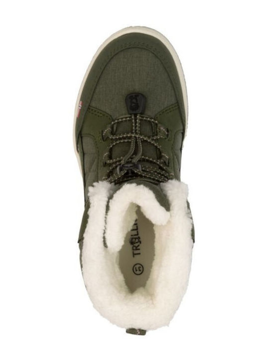 Kids Snow Boots with Velcro Green