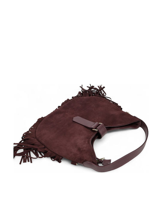 De piele Geantă de damă De umăr Burgundy