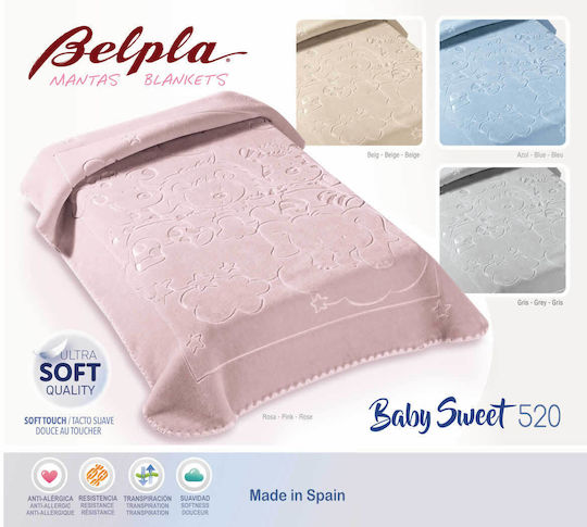 Belpla Decke Babydecken Wickeltücher für Kinderzimmer Ster Samt Gray 80x110cm