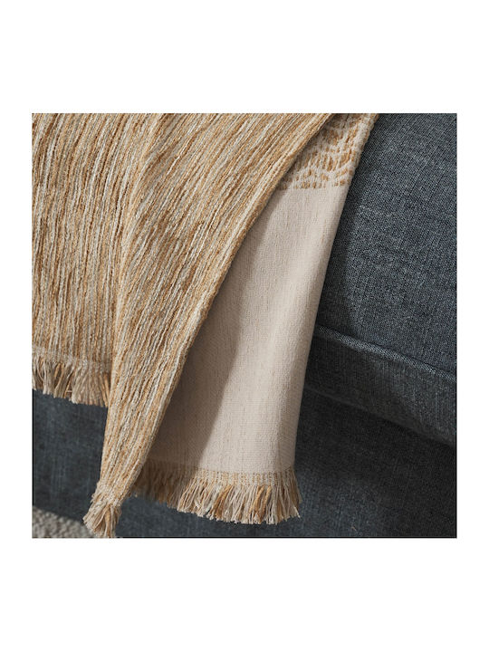 Gofis Home Meadow Ριχτάρι Πολυθρόνας Ζακάρ 160x180εκ. Leaf Gold 160/04 2007160104003