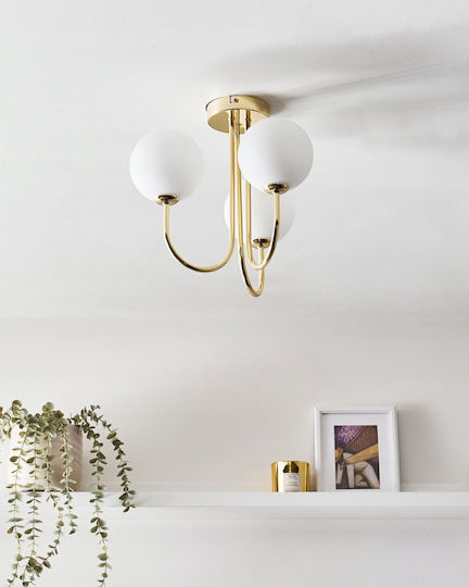 Beliani Ceiling Mount Light White