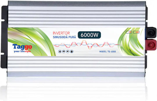 Taggo Invertor Auto Unda sinusoidală pură 6000W pentru Convertirea 24V DC în 220V AC