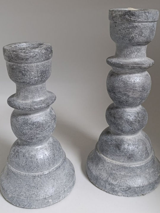 Artekko Candle Holder in Gray Color 7x7x8cm 1pcs